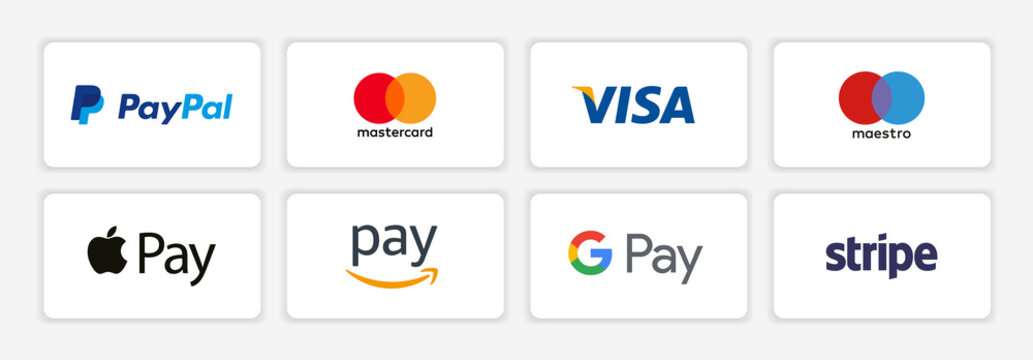 Accepted payment methods: PayPal, Mastercard, VISA, Maestro, Apple Pay, Amazon Pay, Google Pay and Stripe